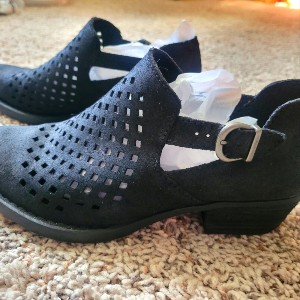Born Black Leather Booties
